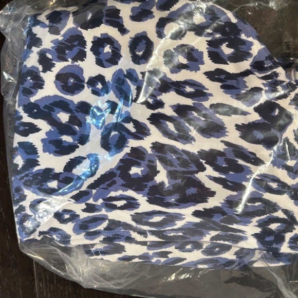 Johnny Was Calme Leopard Print Cross Back One Piece Swimsuit Blue & White Size S - Picture 6 of 8